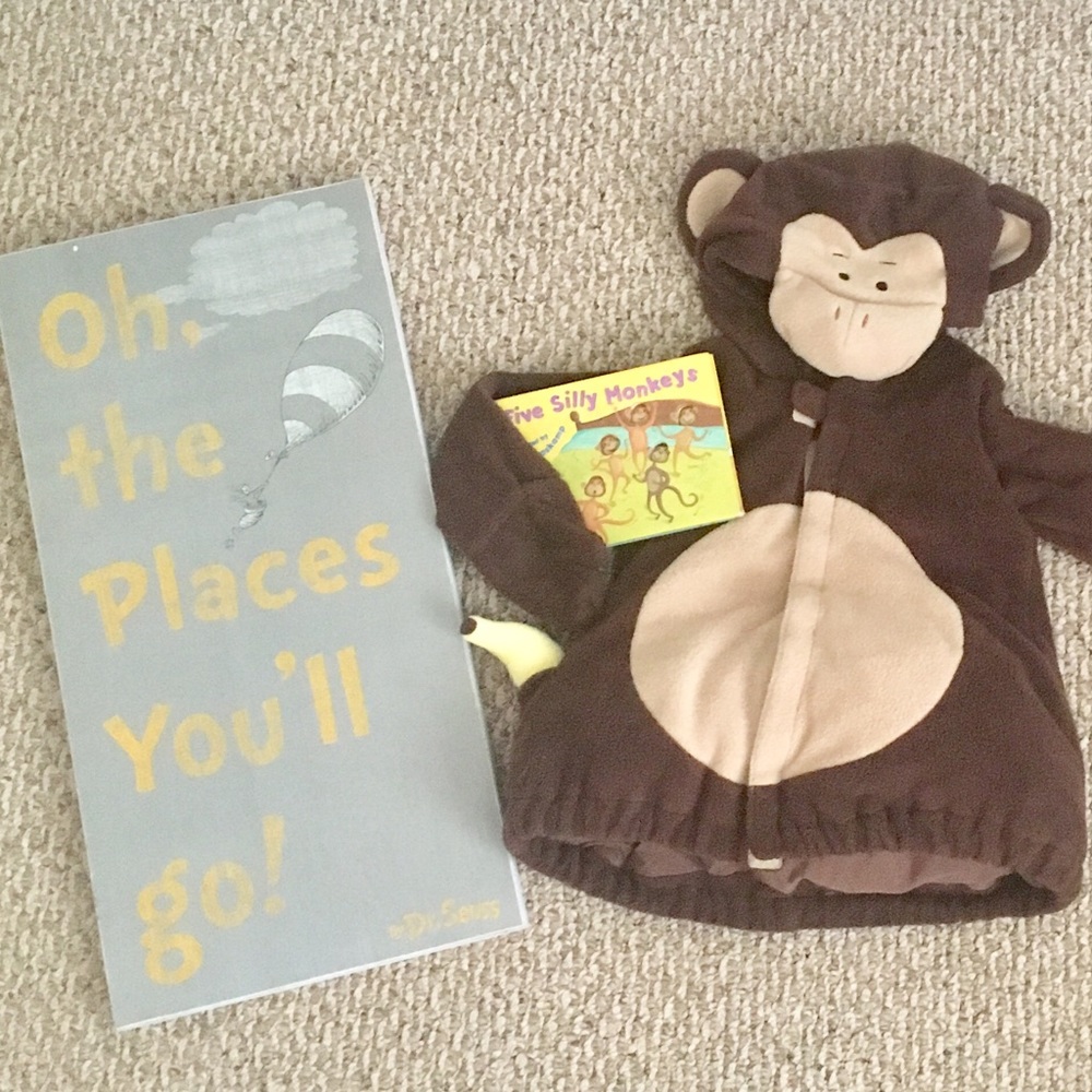 3T Monkey Hooded Fleece Coat